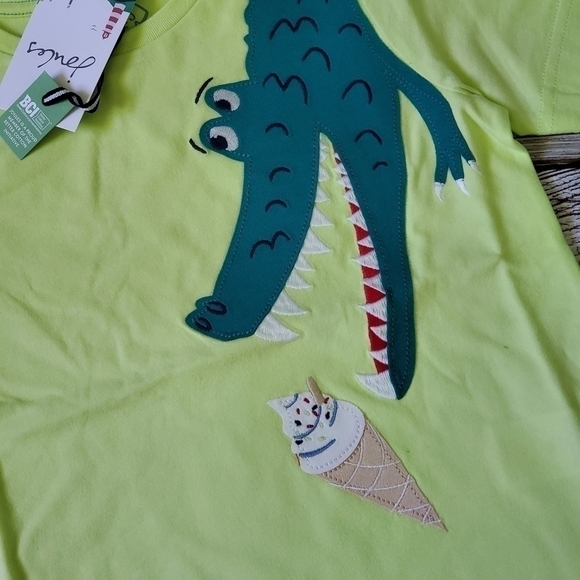 Embroidered Ice-Cream T-Shirt Organic Cotton Joules - Picture 5 of 6